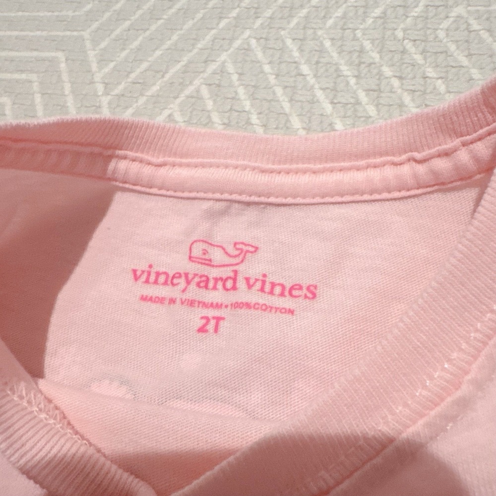 Vineyard Vines Toddler Girls Pink Long Sleeve Pocket T-Shirt Size 2T Snowman - Picture 5 of 5